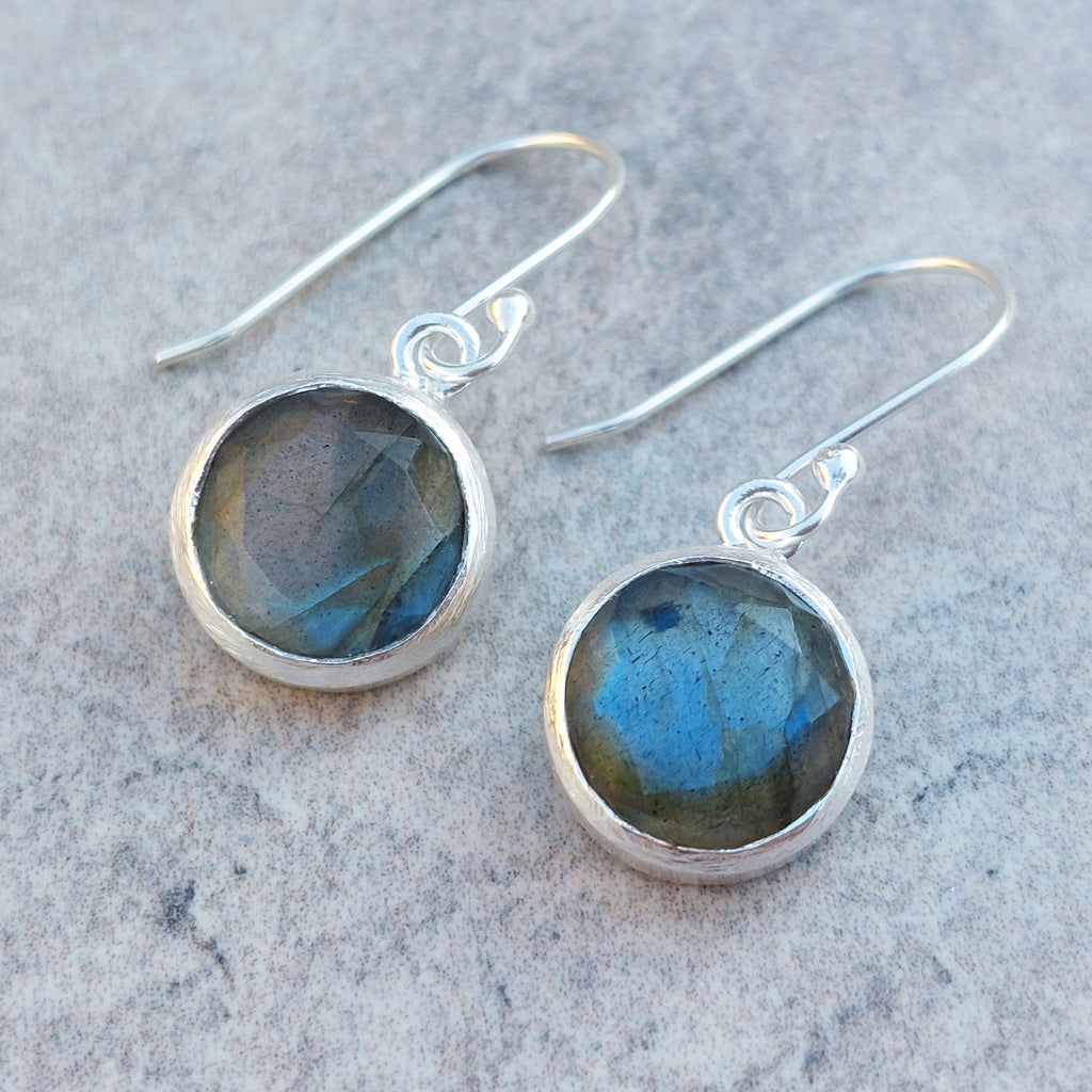 Roses Labradorite Silver Earrings - InkaCreations