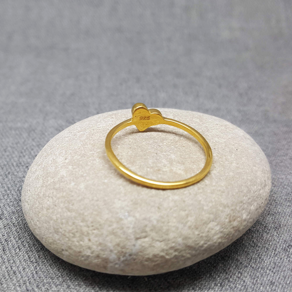 Mini Heart Gold Ring - 18CT Gold Plated on Sterling Silver ...