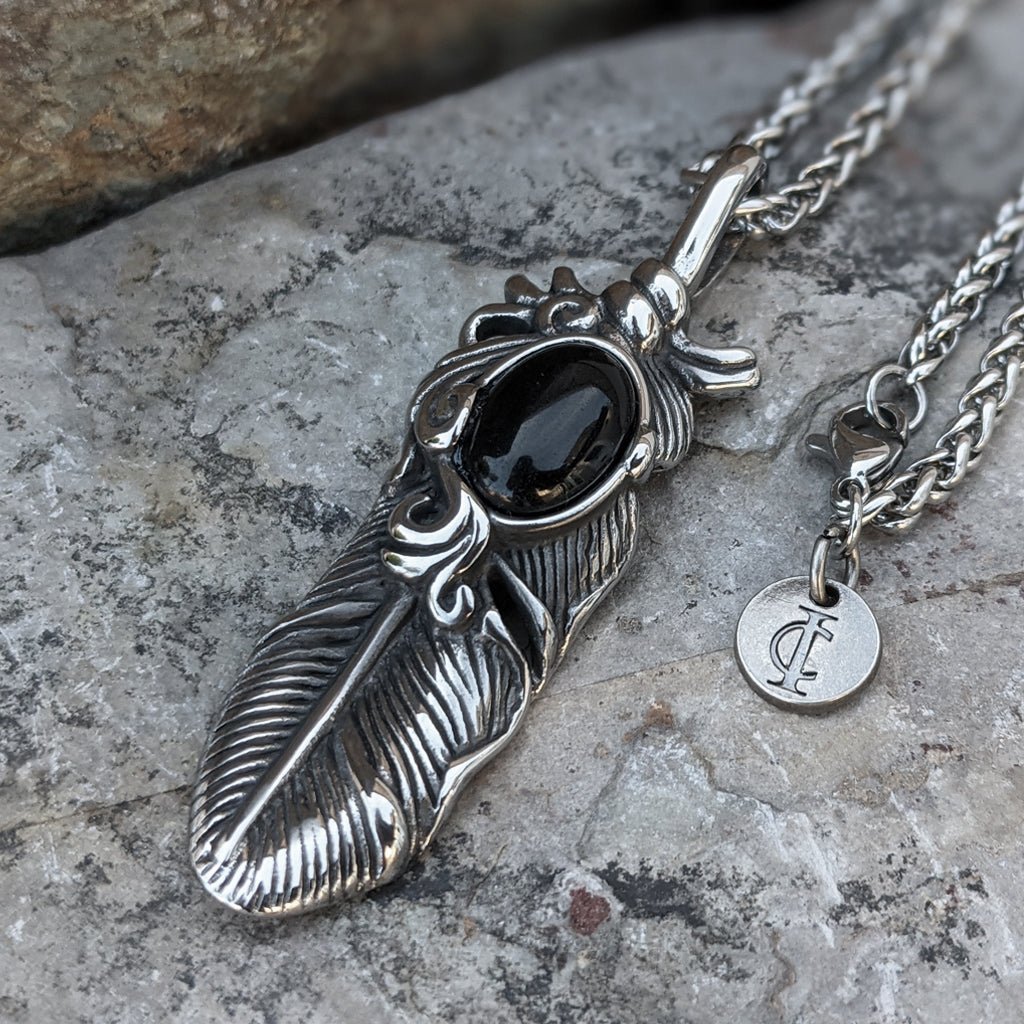 Mystic Feather Necklace - Elegant Stainless Steel Jewelry  